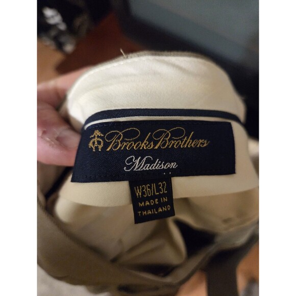 Brooks Brothers Men’s Dress Pants 36x32 Madison Straight Leg Beige NWT - Picture 3 of 7